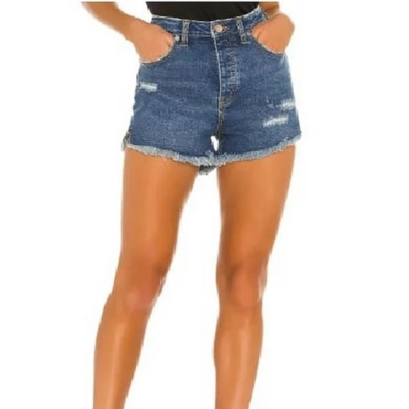 Free People CRVY Vintage Frayed Hem High-Rise Shorts- Size 25 - Picture 5 of 13